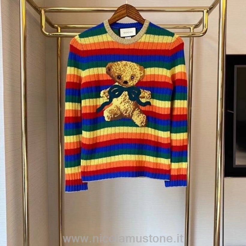 Orijinal Kalite Gucci Bear Işlemeli Kazak Sonbahar/kış 2020 Koleksiyonu çok Renkli