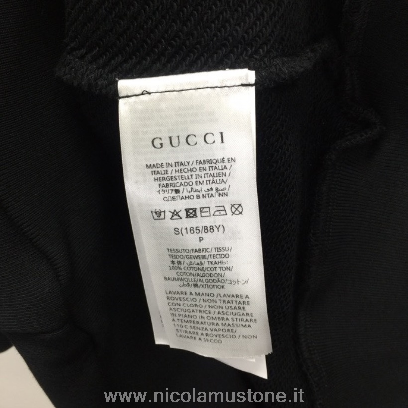Orijinal Kalite Gucci Kaplan Ay Yeni Yıl Kazak Kapüşonlu Sweatshirt Ilkbahar/yaz 2022 Koleksiyonu Siyah