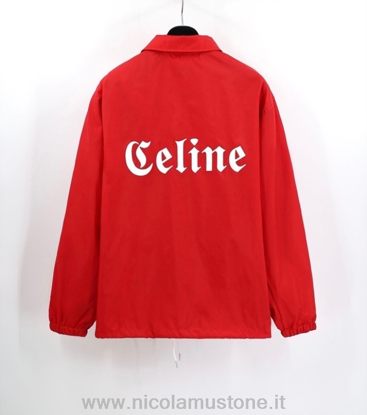 Orijinal Kalite Celine Logo Rüzgarlık Ceket Ilkbahar/yaz 2022 Koleksiyonu Kırmızı