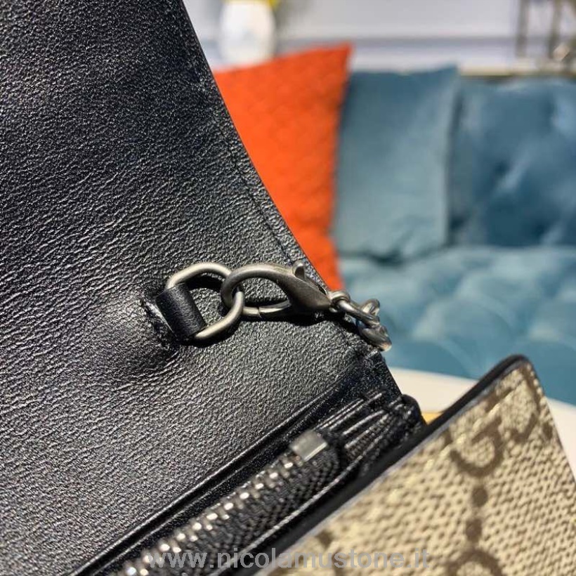 Orijinal Kalite Gucci Woc Dionysus Omuz çantası 20cm Süet/dana Derisi Deri Trim Sonbahar/kış 2019 Koleksiyonu Siyah