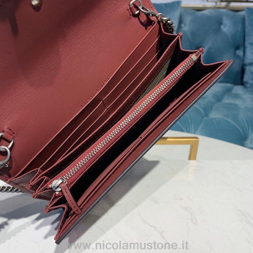 Orijinal Kalite Gucci çiçekli Woc Dionysus Omuz çantası 20cm Dana Derisi Deri Trim Sonbahar/kış 2019 Koleksiyonu Bordo