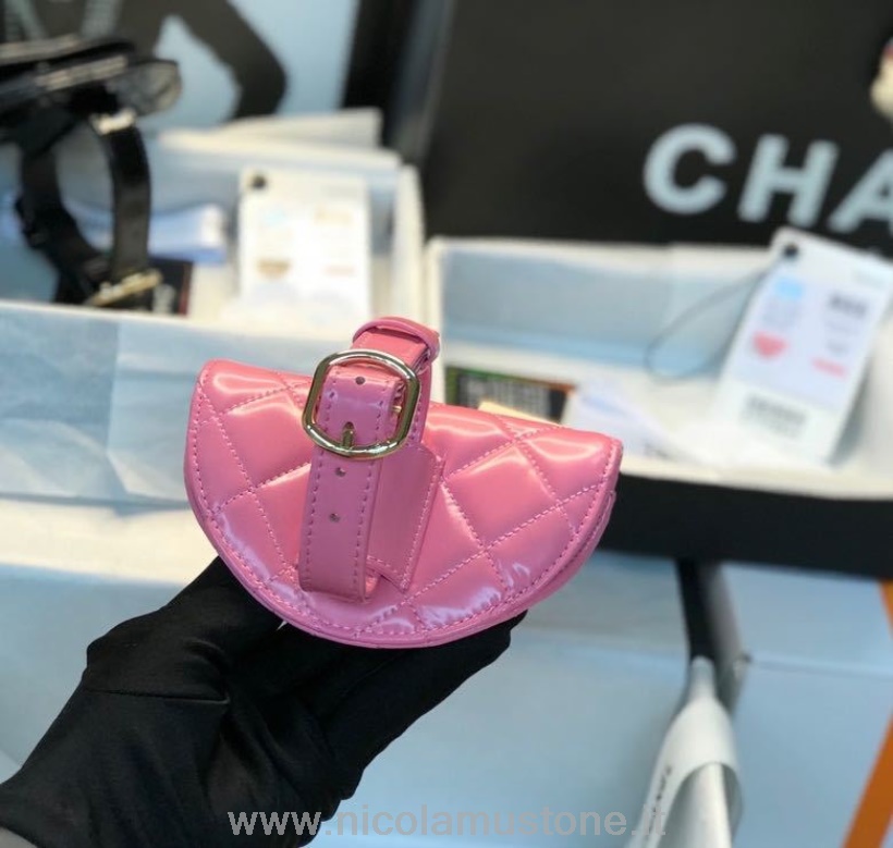 Borsa Da Polso Chanel Di Qualità Originale 12cm Hardware Oro Pelle Di Agnello Collezione Primavera/estate 2020 Rosa