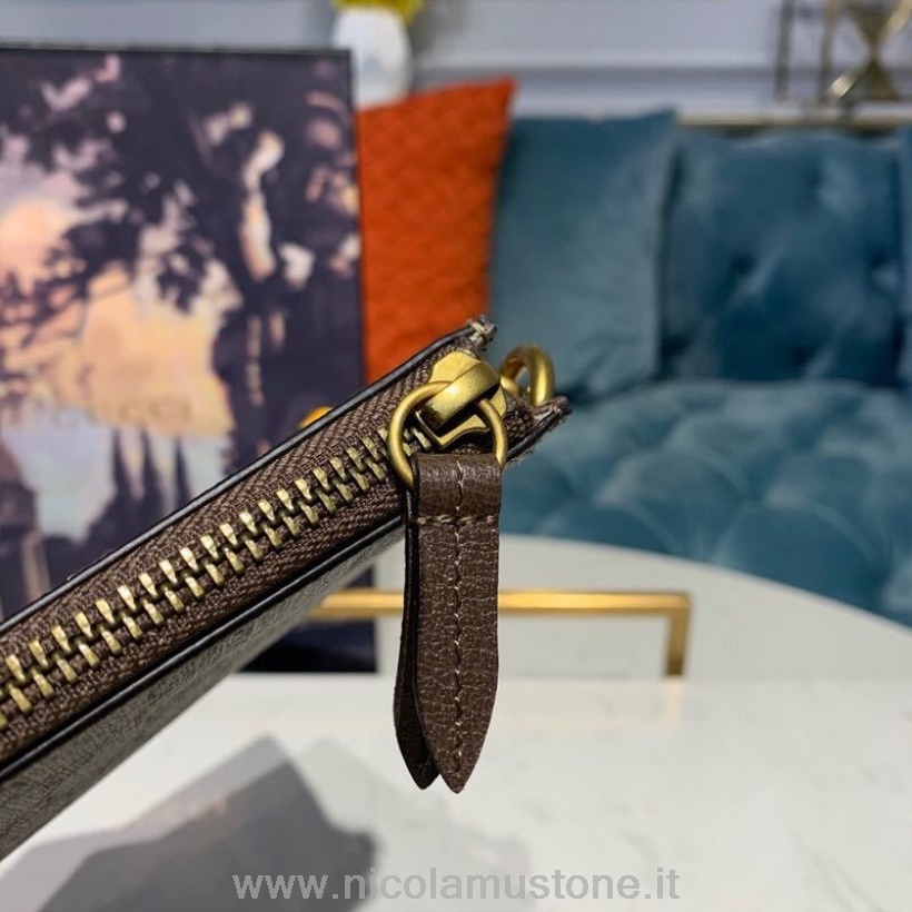 Qualità Originale Gucci Guccissima Motivo Zip Pochette 30 Cm Finiture In Pelle Tela Collezione Autunno/inverno 2019 Giallo