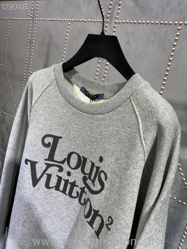 Qualità Originale Louis Vuitton Nigo Squared Pullover Uomo Autunno/inverno 2020 Collezione Grigio